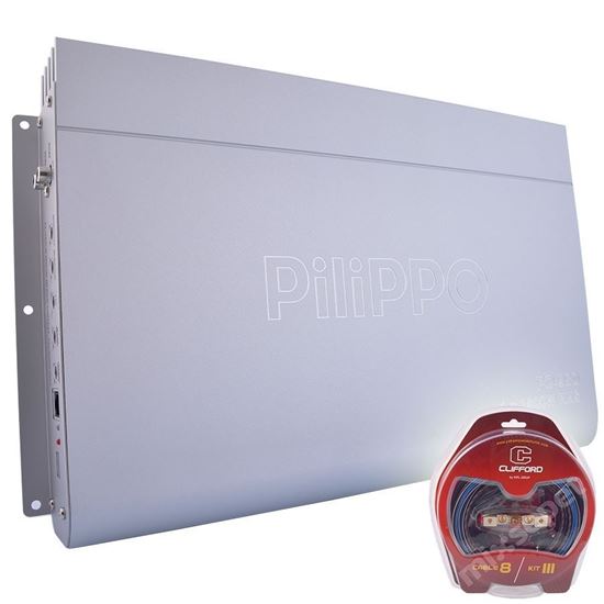 Pilippo PO-980 Mono 3000 WATT Oto Bas Anfisi + Kablo Seti resmi